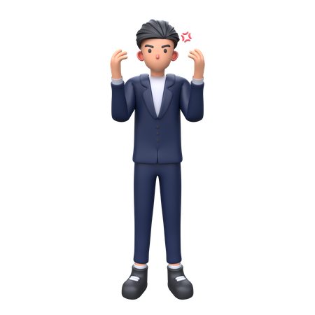 Angry Businessman  3D Icon