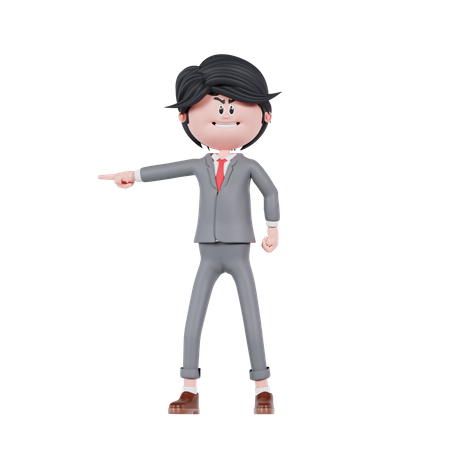 Angry Businessman  3D Icon
