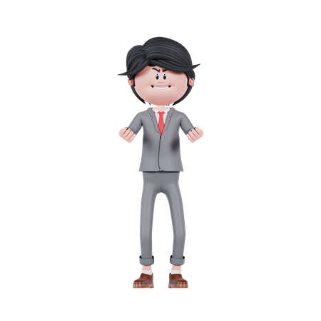 Angry Businessman  3D Icon
