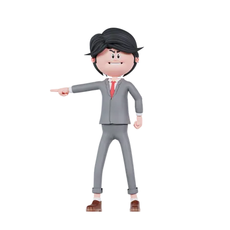 Angry Businessman  3D Illustration