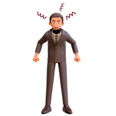 Angry businessman  3D Illustration