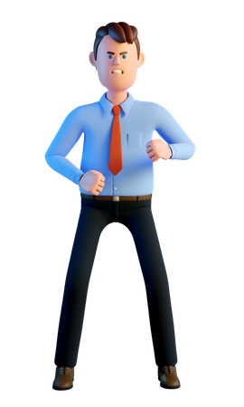 Angry businessman  3D Illustration