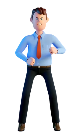 Angry businessman  3D Illustration