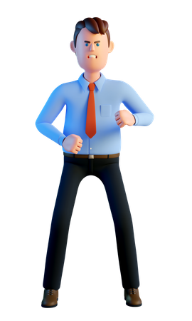 Angry businessman 3D Illustration