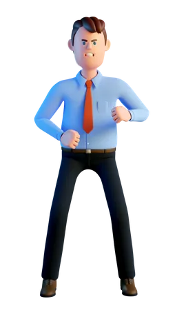 Angry businessman 3D Illustration