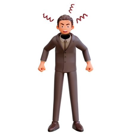 Angry businessman  3D Illustration