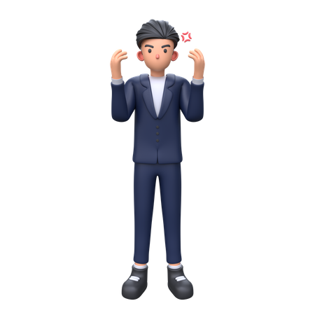 Angry Businessman  3D Illustration