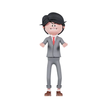 3 D Businessman Very Angry 3D Illustration