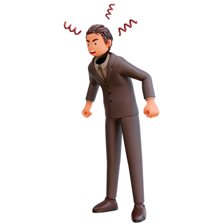 Angry businessman boss  3D Illustration