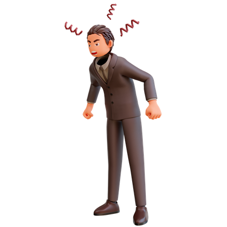 Angry businessman boss 3D Illustration