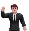 Angry Businessman Showing Right Hand Up