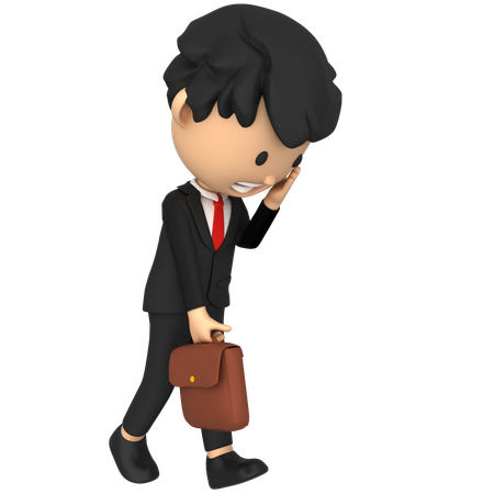 Angry Businessman walking put of office  3D Illustration