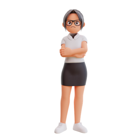 Angry businesswoman  3D Illustration