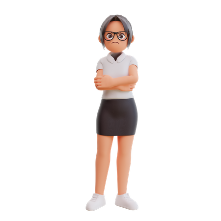 Angry businesswoman 3D Illustration