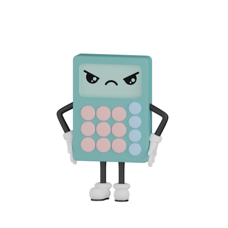 Angry Calculator  3D Illustration