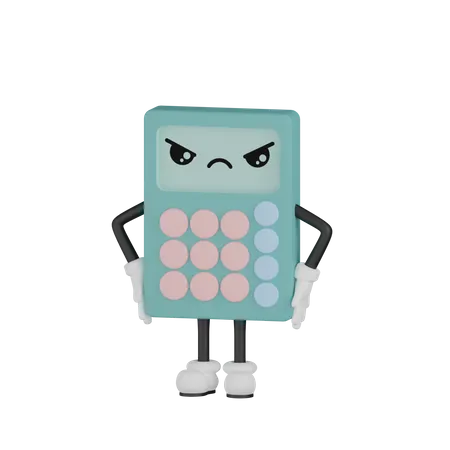 Angry Calculator  3D Illustration