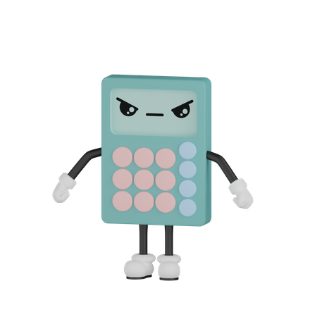 Angry Calculator 3D Illustration