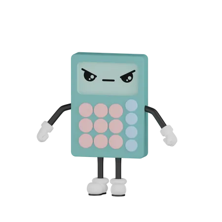 Angry Calculator  3D Illustration
