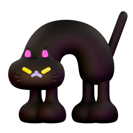 Angry Cat  3D Illustration