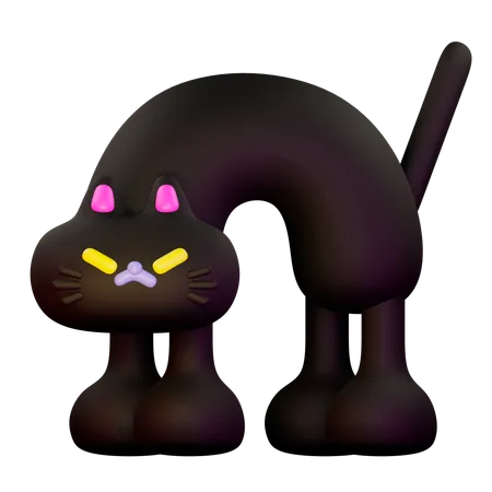 Angry Cat  3D Illustration