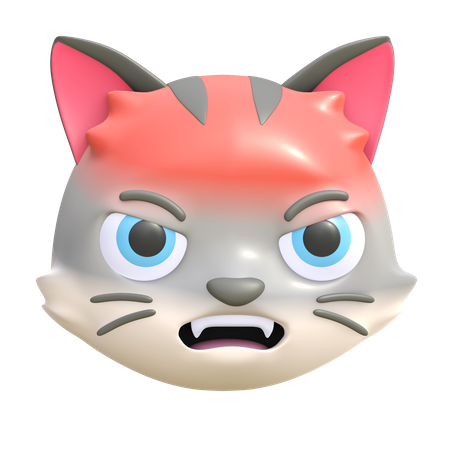 Angry cat  3D Illustration
