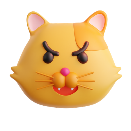 화난 고양이 이모티콘  3D Icon