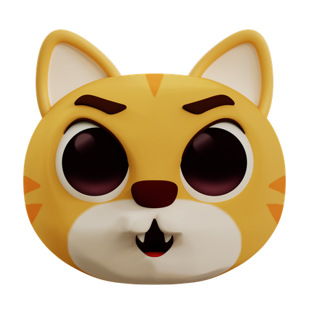 Angry Cat Emoji 3 D  3D Icon