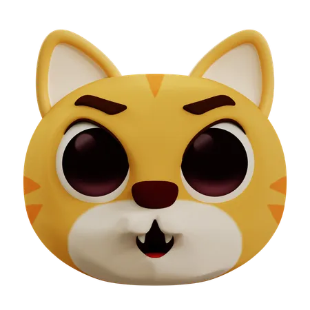 Angry Cat Emoji 3 D  3D Icon
