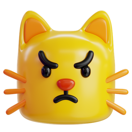 Angry Cat Emoji  3D Icon