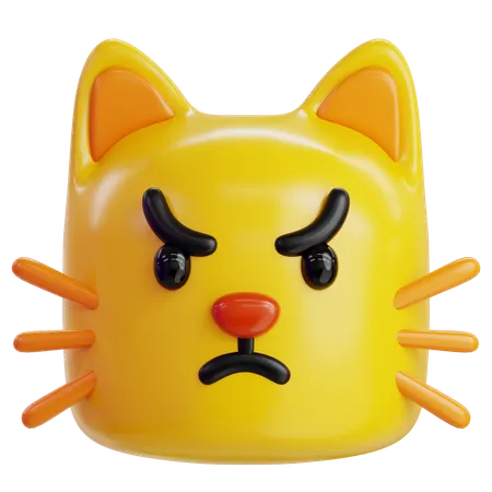 Angry Cat Emoji  3D Icon