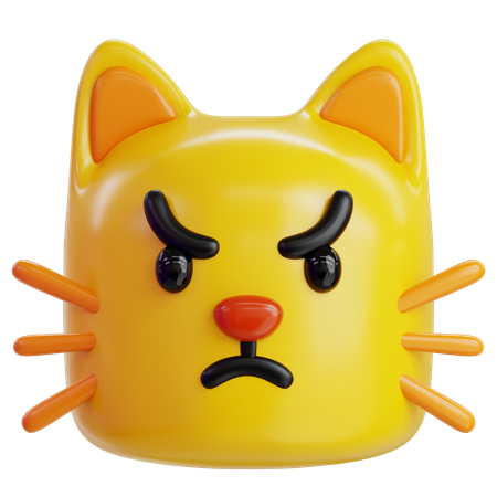 Angry Cat Emoji  3D Icon