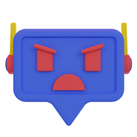 怒ったチャットボット  3D Icon