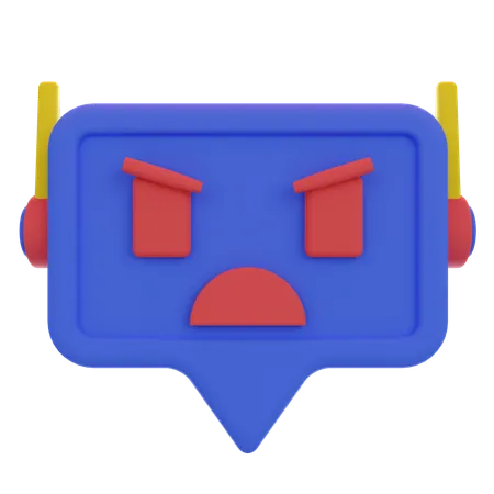 怒ったチャットボット  3D Icon