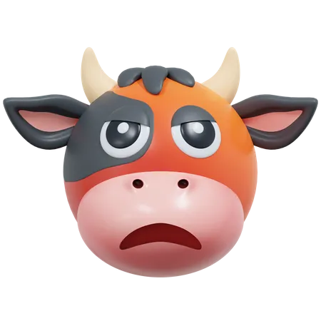 Angry Cow Emoticon 3 D Icon Illustration 3D Icon