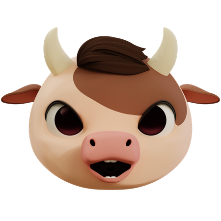 Angry Cow Emoji  3D Icon