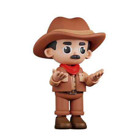 Angry Cowboy  3D Illustration