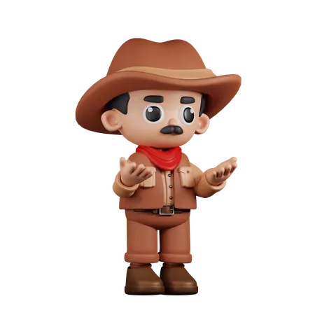 Angry Cowboy  3D Illustration