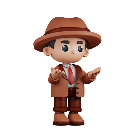 Angry Detective  3D Illustration