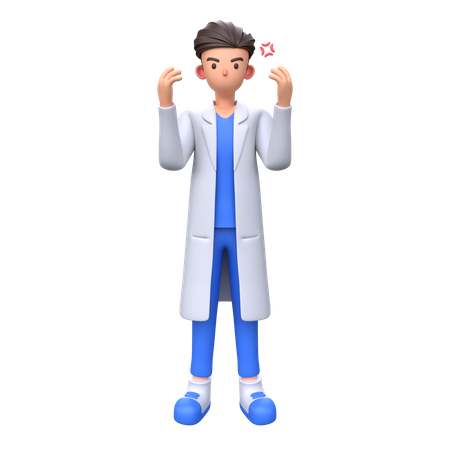 Angry Doctor  3D Illustration