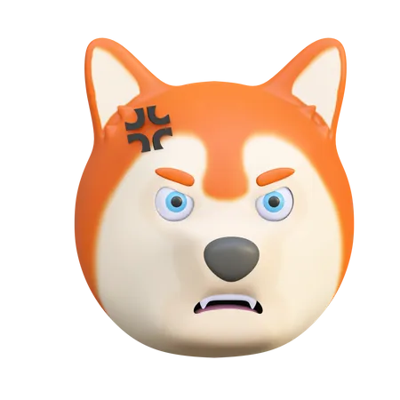 Angry dog 3D Illustration