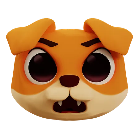 Angry Dog Emoji  3D Icon