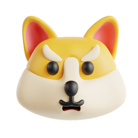 Angry Dog Emoji  3D Icon