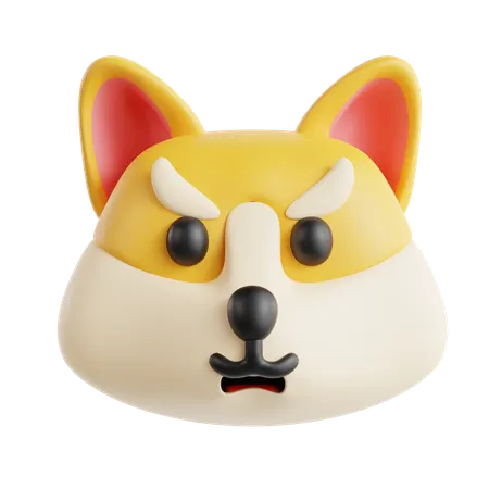 Angry Dog Emoji  3D Icon