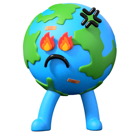 Angry Earth  3D Illustration