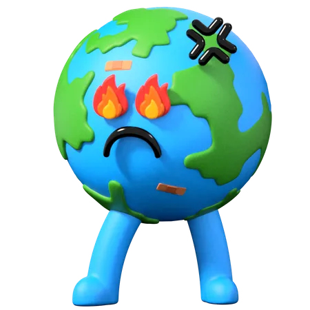 Angry Earth  3D Illustration