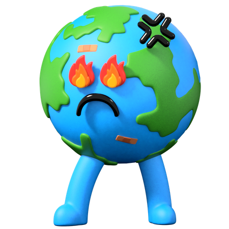 Angry Earth 3D Illustration
