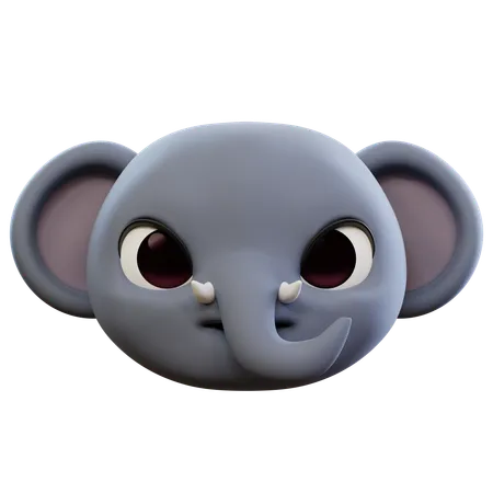 Angry Elephant Emoji  3D Icon