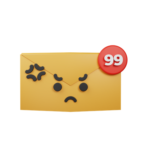 Angry Email  3D Icon