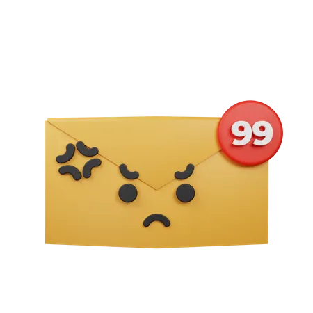 Angry Email  3D Icon