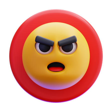 怒っている絵文字  3D Icon